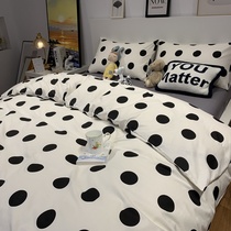 ins Simple Nordic Feng Shui cotton cotton four-piece set European cotton duvet cover sheets Bedding three-piece set