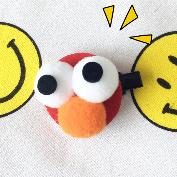 韩国原宿卡通芝麻街发圈胸针一字夹饼干怪小发夹软萌原创饰品女