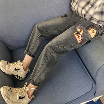 Girls autumn jeans 2021 New Korean childrens fashion trousers childrens wear girls casual pants Spring Autumn Tide