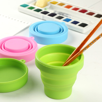 Art bucket watercolor washing pen bucket Gouache Chinese painting pigment painting small bucket outdoor portable folding small water cup