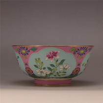 Daqing Qianlong annual boutique pastel four seasons flower goblet antique porcelain antique collection study ornaments