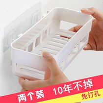 Wall-suction storage box Hole-free bathroom wall shelf Strong suction cup Bathroom storage basket wall hanger