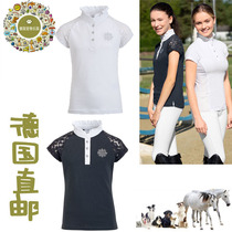 German direct mail Equestrian Championship high-end lace horse riding shirt children teenagers horse riding sweat absorption elastic cotton