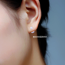 Double-sided size pearl studs front and back 925 sterling silver sleeping screw-free buckle 2021 new earrings earrings