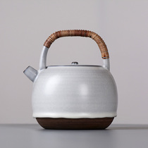 Jingdezhen Fan Shan Tang Soda glaze open piece pottery pot Handmade old rock mud cooking teapot beam kettle Mingquan