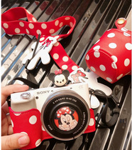 Suitable for Canon M200M50200D Sony A6400A6100XA7 camera case leather case camera bag cute wave spot