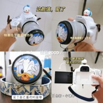 58MM cute cartoon lens cover Canon 200D second generation 200D18-55 lens protective cover hot boot lid suit