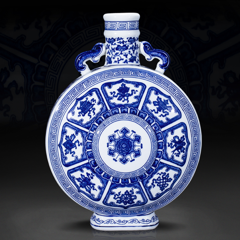 Jingdezhen ceramic furnishing articles hand - made antique porcelain vases, new Chinese style household living room TV ark adornment arranging flowers