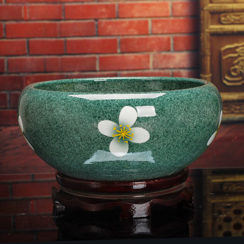 Jingdezhen ceramic aquarium pet gold fish tank water lily basin bowl lotus lotus cylinder cylinder tortoise GangPen sitting room place the flood water