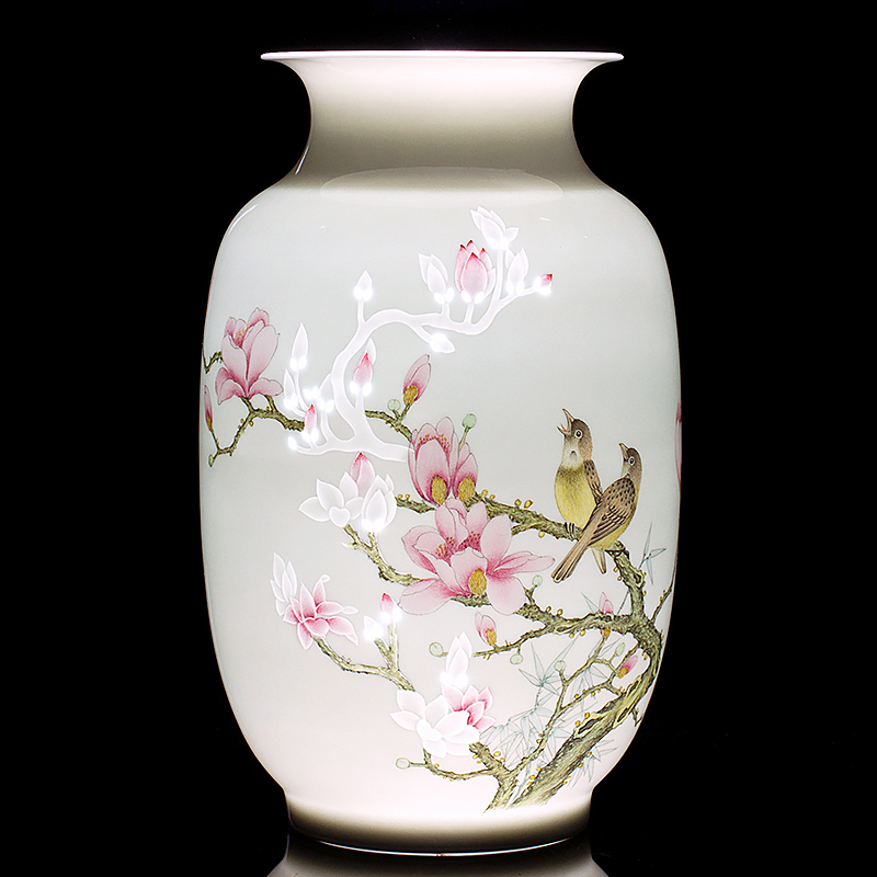 Jingdezhen ceramics vase furnishing articles CV 18 flower arranging device offerings and sitting room adornment furnishing articles of the new Chinese style household