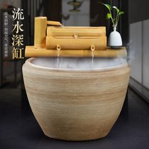 Floor-mounted ceramic flowing water ornaments oxygen circulating water fish tank living room office landscape housewarming new home gifts