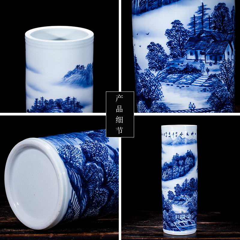 Jingdezhen ceramics, vases, flower arranging furnishing articles hand - made Bridges made barrel Chinese style household handicraft ornament