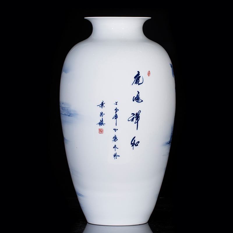 The Master of jingdezhen ceramics hand - made decorative vase furnishing articles life is music and peaceful new Chinese style household items