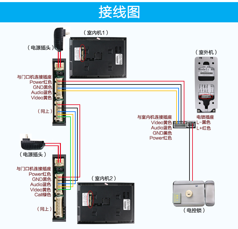高清有线可视门铃家用 门禁系统9寸楼宇对讲别墅wifi视频通话监控