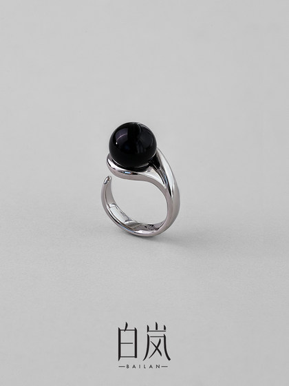 Bailan Black Agate Ring for Women Light Luxury Niche Design Sense 925 Silver New Fashion Hot Model QL3182-BK Bailan Black Agate Ring for Women Light Luxury Niche Design Sense 925 Silver New Fashion Hot Model QL3182-BK