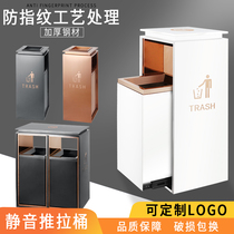 Upscale Hotel Stainless Steel Trash Can Lobby Upright Lift Outlet corridor office buildings with ashtrays