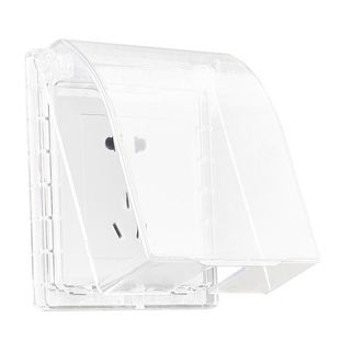 欧奔86型卫生间浴室透明自粘贴式开关面板防水防溅盒开关保护盖罩