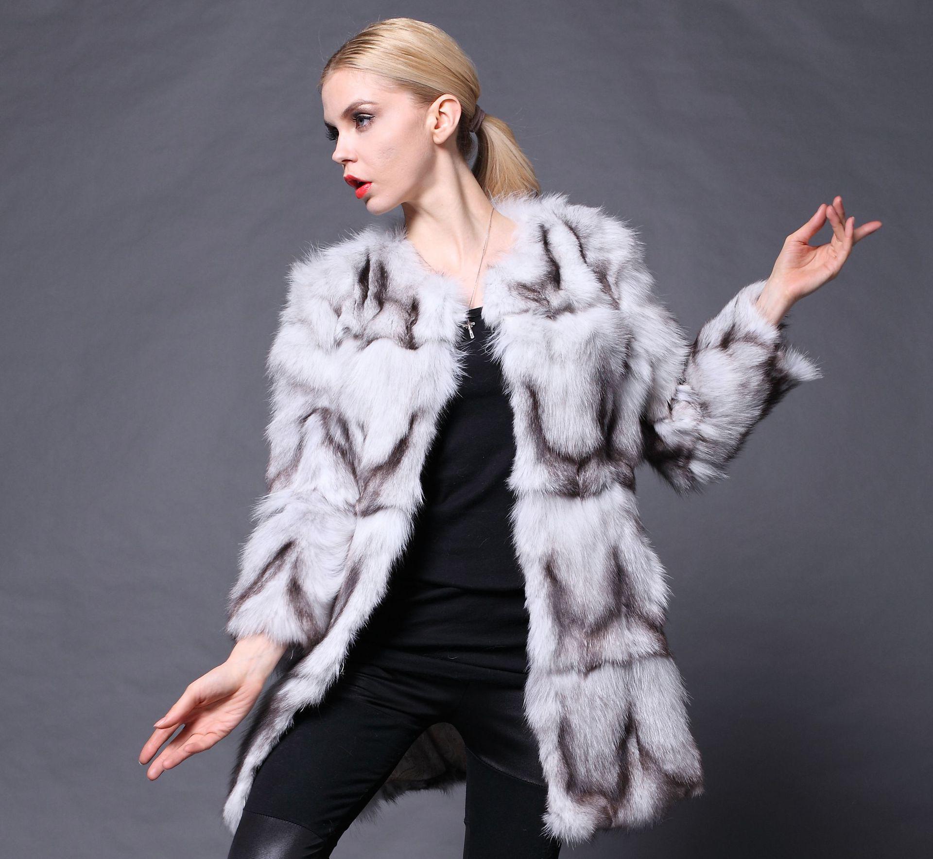 ▼长款进口水貂皮草大衣