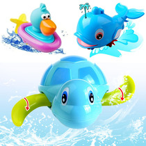 Childrens bath pacifying the play water small boat pull wire clockwork swimming small turtle baby baby bathroom to play with water toy