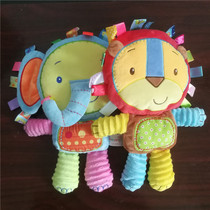 Newborn baby soothing towel Hand grab bell label doll with rattle BB 01-year-old baby toy can bite in the mouth