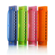 Korean version confectionery color baby boy 10 holes plastic harmonica baby baby music early to teach mini musical instrument toy