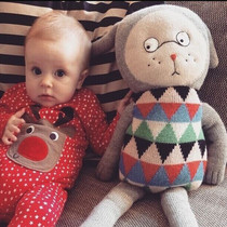 Nordic ins style cute knit small rabbit paparazzi appeasement doll baby boy baby accompanied by sleeping plush toy