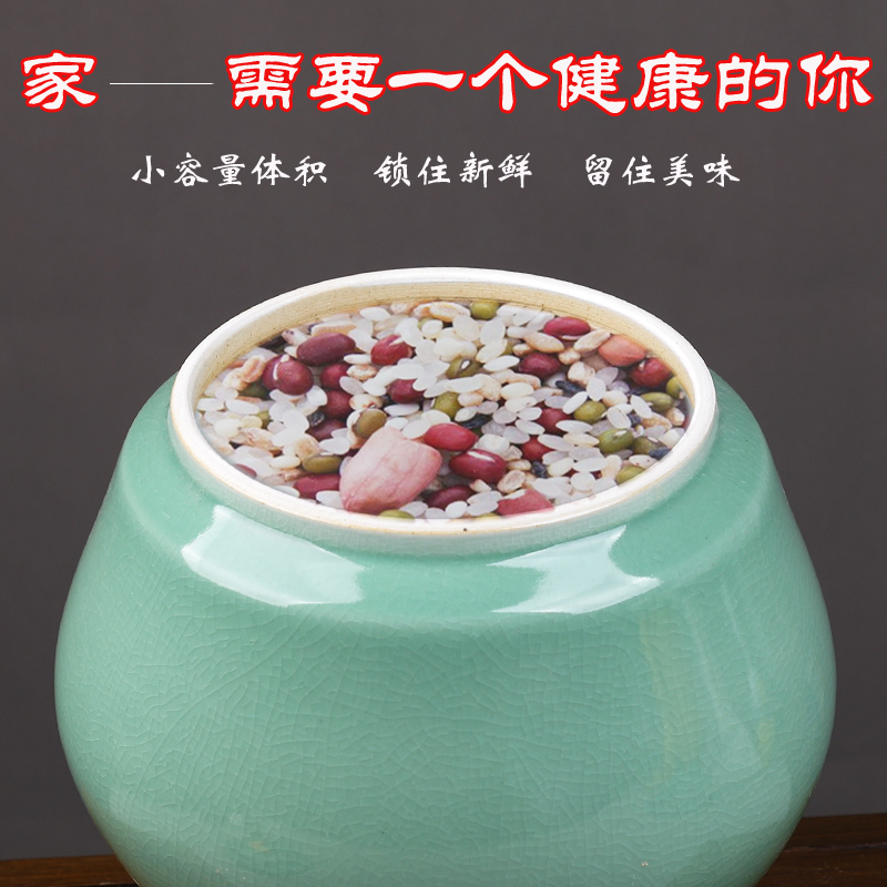 Jingdezhen ceramic barrel ricer box moistureproof insect - resistant seal storage jar with cover rice box storage oil tank m furnishing articles