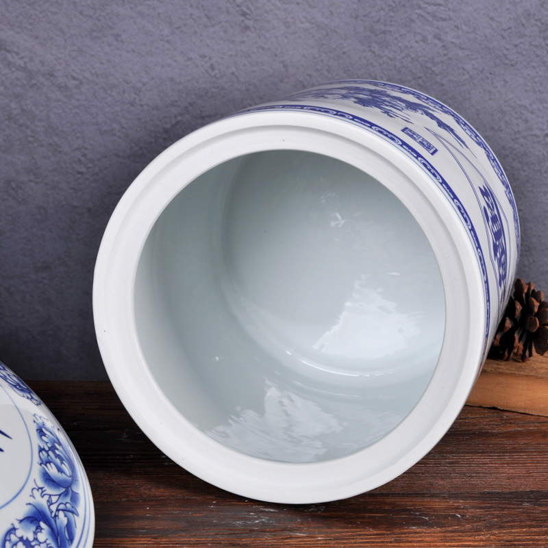 Ceramic barrel ricer box pot of tea cake flour cylinder cylinder tank moistureproof the receive tank household seal storage tanks