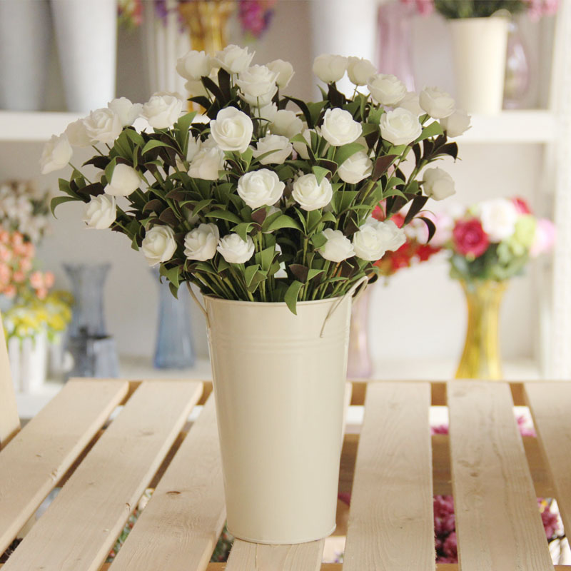 Super beautiful little rose high simulation flower flowers, silk flowers, European roses of rural small white tea