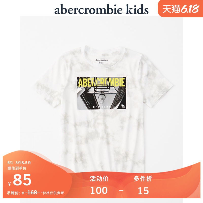 abercrombie kids男童 短袖图案T恤 302141-1 AF *2件,降价幅度20.6%