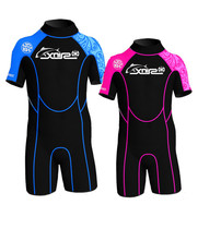 Childrens one-piece diving suit thickened 2MM cute girl full body warm man long and short sleeve cold swimsuit