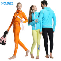 UPF50 female couple snorkeling sunscreen quick-dry surfing split hooded training diving tight men long swimming trunks