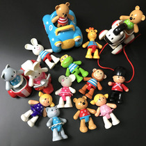 Little baby holding toy ELC small doll cute animal bear blue cat joints can be moved and twisted will click