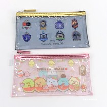 Daily single cute cartoon good-looking double-sided printing storage bag PVC waterproof transparent bag childrens pencil case cosmetic bag
