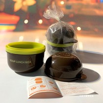 Daily Single Childrens Mini Cute Dodge Dog Lunch Box Soup Lunch Box Portable Student With Cover Double Layer Snack Storage