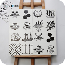 Modern simple black and white tiles kitchen balcony toilet tile background wall antique brick floral 300x300