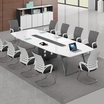 Office furniture large and small conference table long table simple modern steel wood Long Bar training table conference room table and chair combination