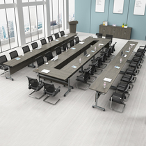 Staff training conference table long table campus student desks and chairs combination office furniture double bar table negotiation table