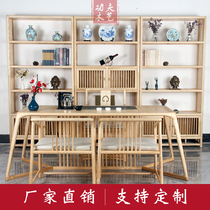 Tea table and chair combination solid wood ash wood Chinese tea room tea ceremony kung fu tea table Zen desk chair tea table tea table