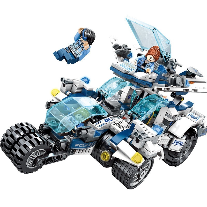 森宝积木legao玩具龙怒超警男孩子拼装警车益智力6警察7汽车8岁10