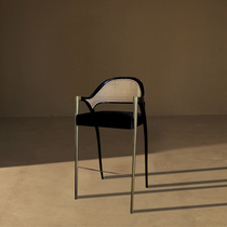 Easy craftsman bar chair light luxury modern simple home backrest front desk high stool woven Vine bar chair solid wood high stool