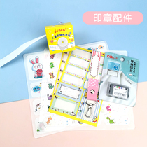colop engraved Music Garden seal original ink cartridge color white cotton print tape cartoon rectangular print sticker