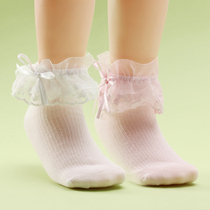 girls' lace socks pure cotton spring autumn thin children's socks princess socks girl baby lace socks empty