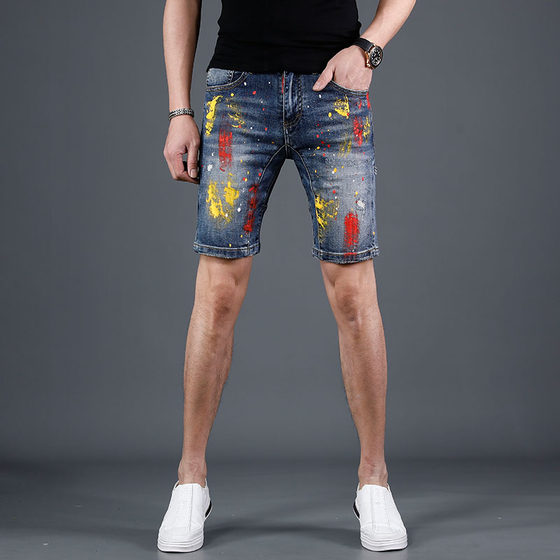 Summer denim shorts men's European and American fashion brand ink slim-fitting small feet trendy men's mid-trousers five-point pants
Summer denim shorts men's European and American fashion brand ink slim-fitting small feet trendy men's mid-trousers five-point pants