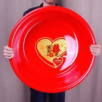 Home special bath plastic basin grass basin wash to celebrate Chinese wind new person red basin thickening