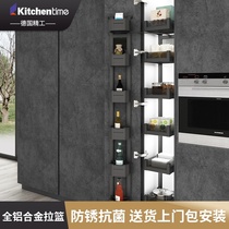 kitchentime kitchen cabinet full open black crystal glass all aluminum big monster snack high cabinet pull basket