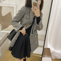 Rubbit winter new imported woolen material classic silhouette chingbird coat double breasted medium and long coat