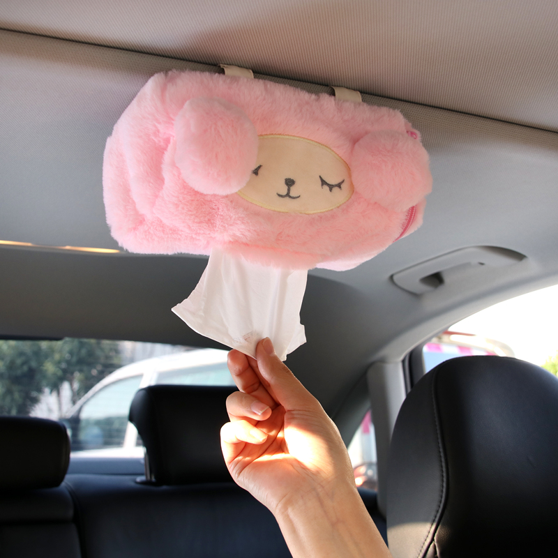 creative car car tissue box car with hanging paper pumping box sun visor sunroof ladies cute car pumping box