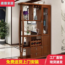 Tank Cabinet Partition Living Room Entrance Door Chinese Solid Wood Room Hall Cabinet Double Sided Wine Cabinet Locker screen One body Xuanguan