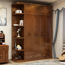 Solid Wood Wardrobe Four Doors Five Six Doors Combined Closet Modern Simplicity Chinese Style 456 Door Wardrobe Chinese bedroom furniture